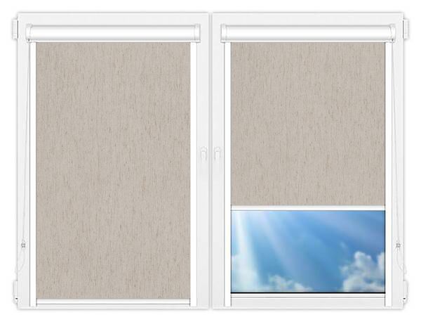 Кассетные рулонные шторы UNI Мадагаскар-лен-серый цена. Купить в «Мастерская Жалюзи»