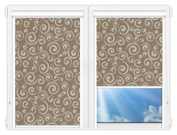 Кассетные рулонные шторы UNI Сейшелы-коричневый цена. Купить в «Мастерская Жалюзи»